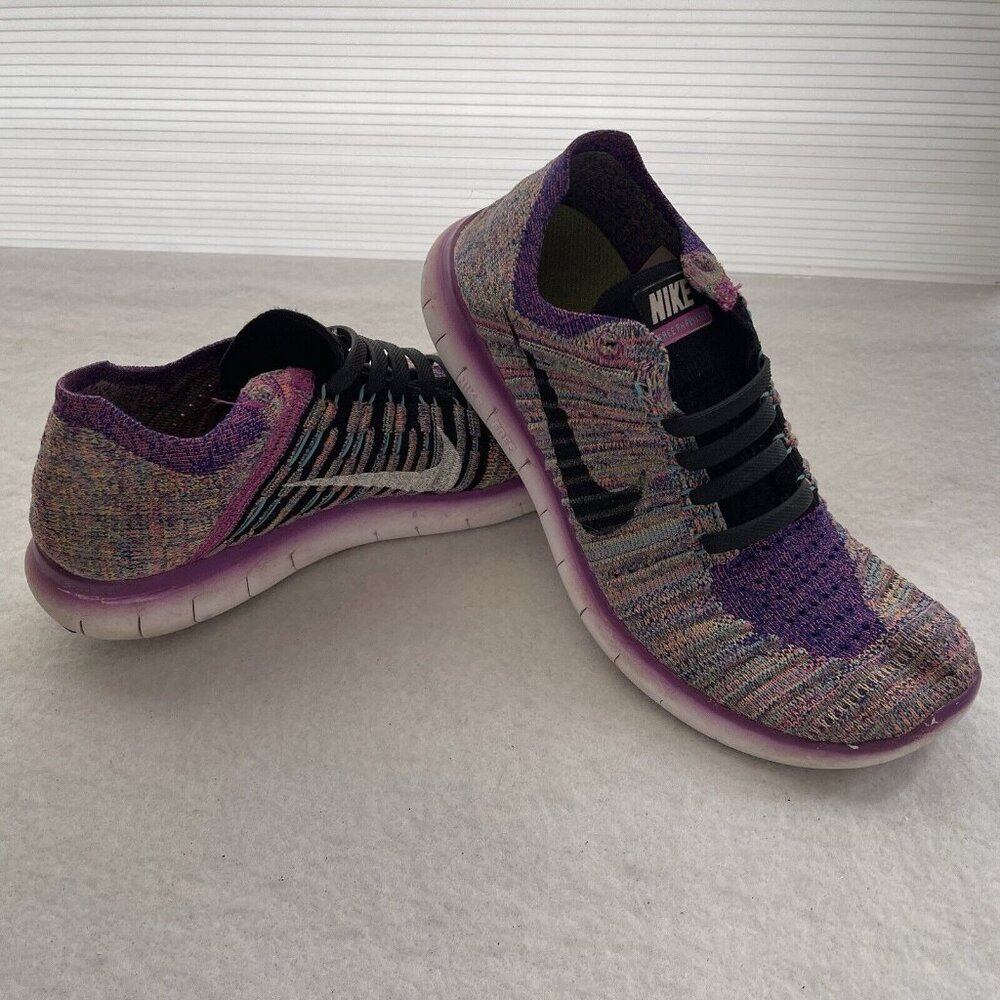 Nike Free RN Flyknit Womens Size 8 Running Shoes Hyper Violet Purple Pink 831070